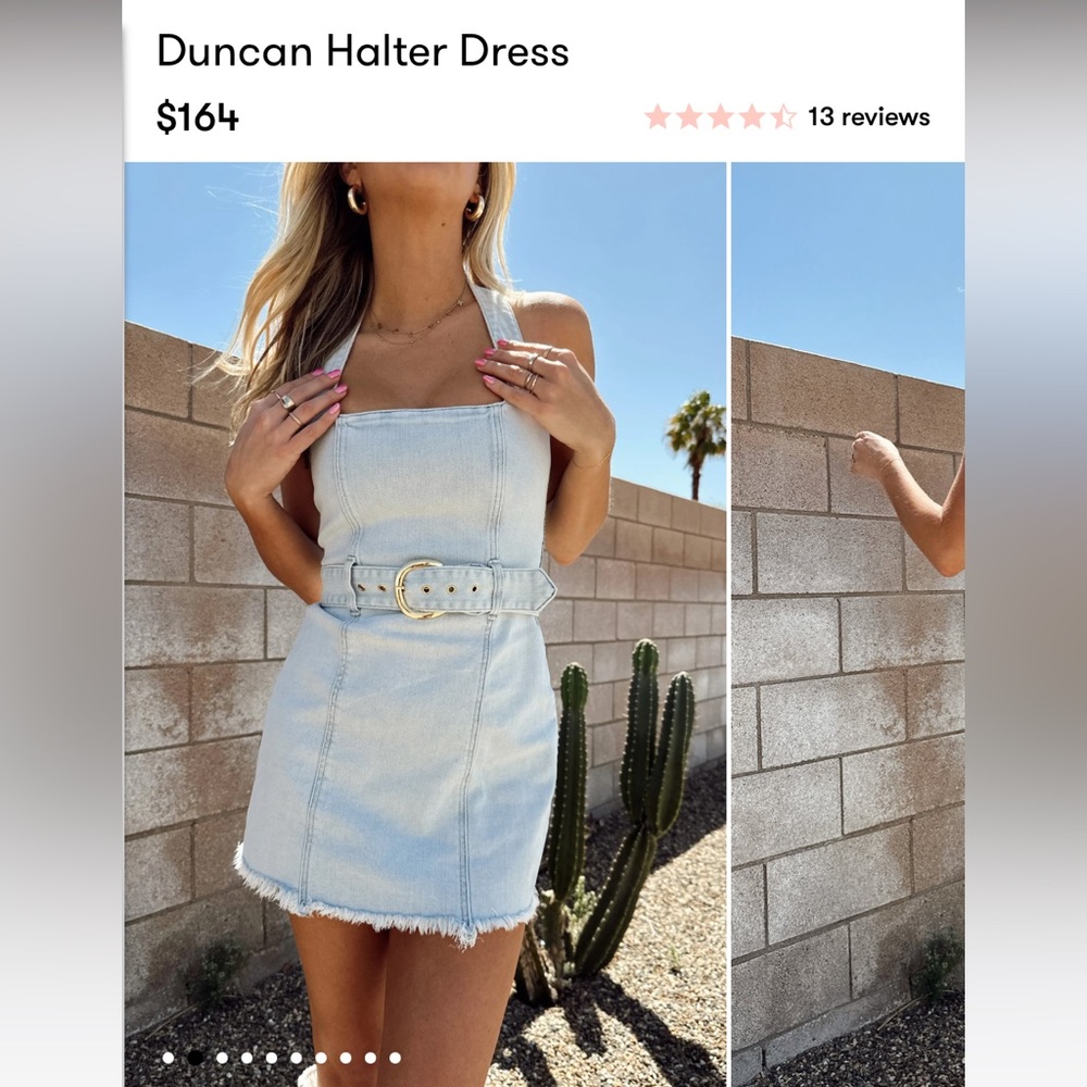Show me your mumu Duncan dress in Blue Jay, size Medium